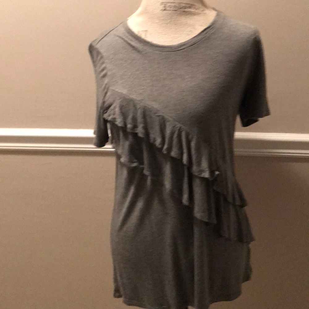 Grey ruffle shirt